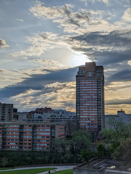 Sonnenaufgang Über Der Stadt Kansas — Stockfoto