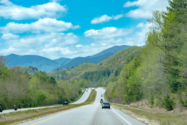 Motorvägstransport Genom Bergstrakter Södra Carolina — Stockfoto