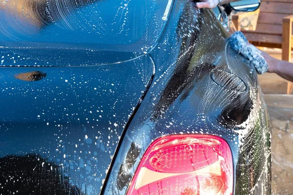 Voiture Détaillant Lavage Auto Avec Savon — Photo