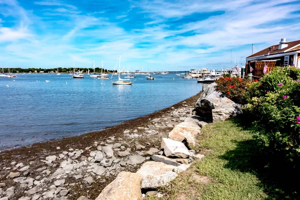 Pequeños Barcos Frente Mar Wickford Cove Rode Island —  Fotos de Stock