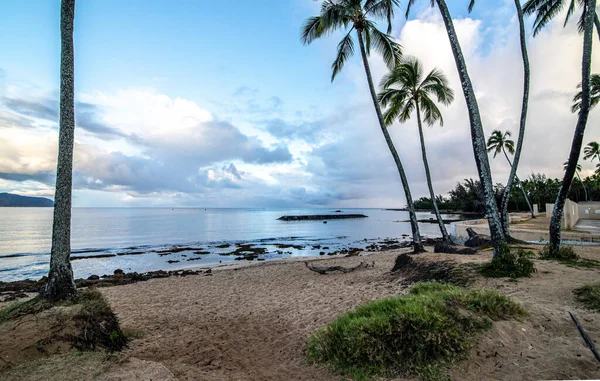 Blick Auf Park Und Tropischen Strand Haleiwa Nordufer Von Oahu — Stockfoto