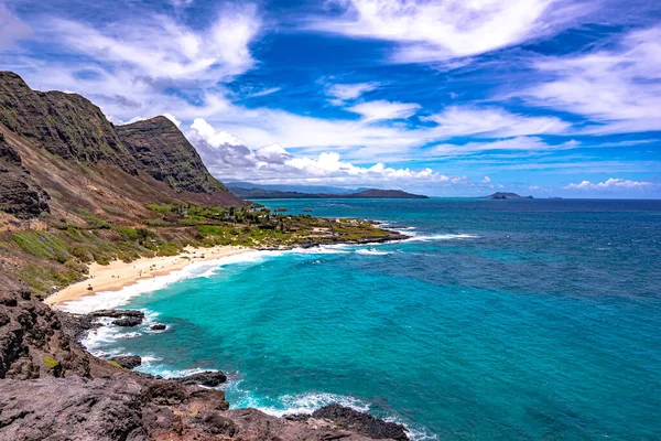 Makapuu Beach Looking Waimanalo Bay Windward Coast Oahu Hawaii — Fotografia de Stock