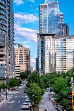 Charlotte Kuzey Carolina Şehir merkezinin yukarısında gökyüzü