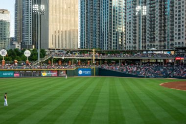 baseball charlotte nc knights baseball stadium and city skyline