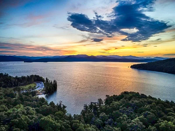 Belo Amanhecer Cedo Lago Jocassee Carolina Sul — Fotografia de Stock