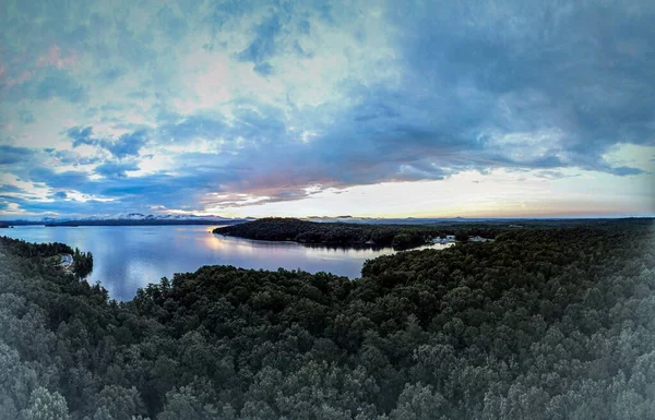Belo Amanhecer Cedo Lago Jocassee Carolina Sul — Fotografia de Stock
