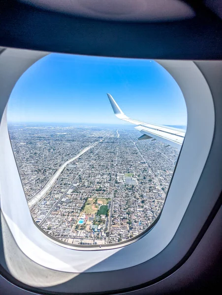 Los Angeles Légi Kilátása Egy Repülőgépről — Stock Fotó