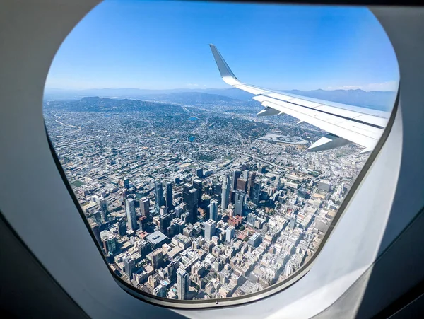 Εναέρια Άποψη Του Λος Άντζελες Από Ένα Αεροπλάνο — Φωτογραφία Αρχείου