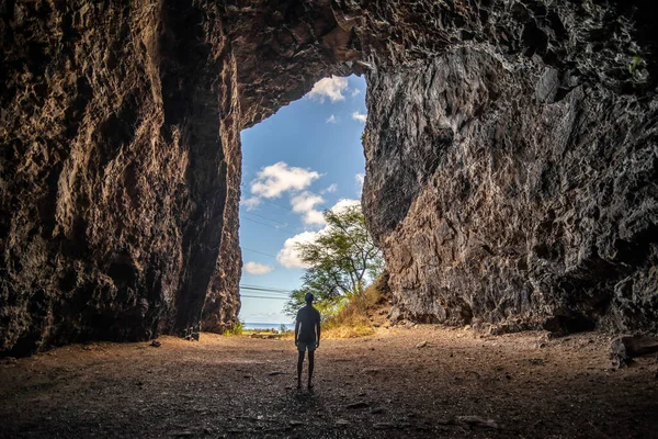 Cueva Kaneana Sagrada Cerca Ohiki Lolo Playa Lado Oeste Oahu — Foto de Stock
