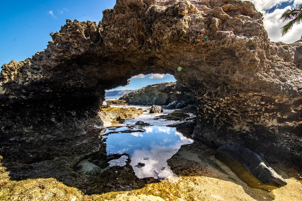 Kea Beach Park Rocky Scenes Oahu Hawaii — 图库照片