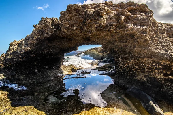 Kea Beach Park Rocky Scenes Oahu Hawaii — Stock Fotó