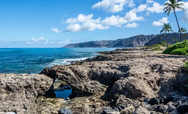 Kea Beach Park Rocky Scenes Oahu Hawaii — 图库照片