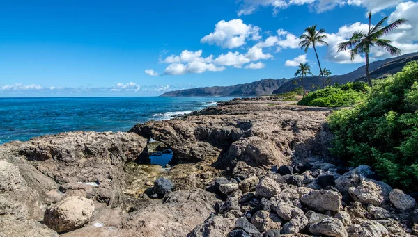 Kea Beach Park Rocky Scenes Oahu Hawaii — стоковое фото