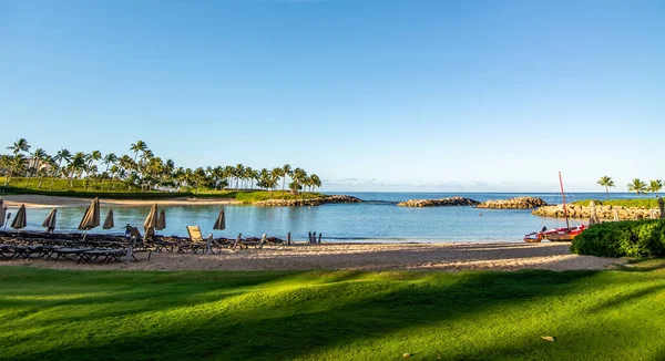 Oahu Hawaii Geheim Strand Lagune Buurt Van Luxe Resorts — Stockfoto