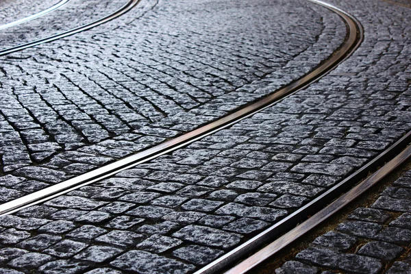 Tram Rail, Lisbona, Portogallo — Foto Stock