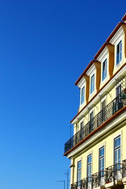 Lizbon, Portekiz 'deki eski bir binanın detayları