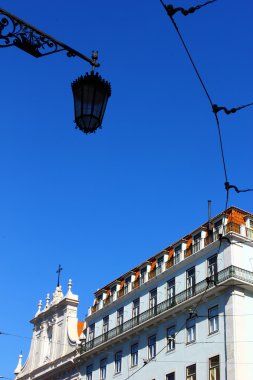 Lizbon, Portekiz 'deki eski bir binanın detayları