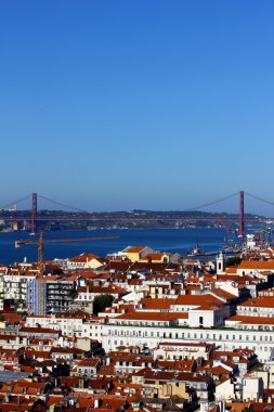 Şehir Merkezi ve köprü, lisbon, Portekiz