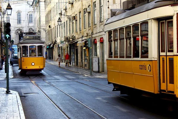 Słynnego tramwaju 28, Lizbona, Portugalia — Zdjęcie stockowe