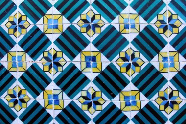 Lizbon bazı tipik Portekizce çinilerin detay