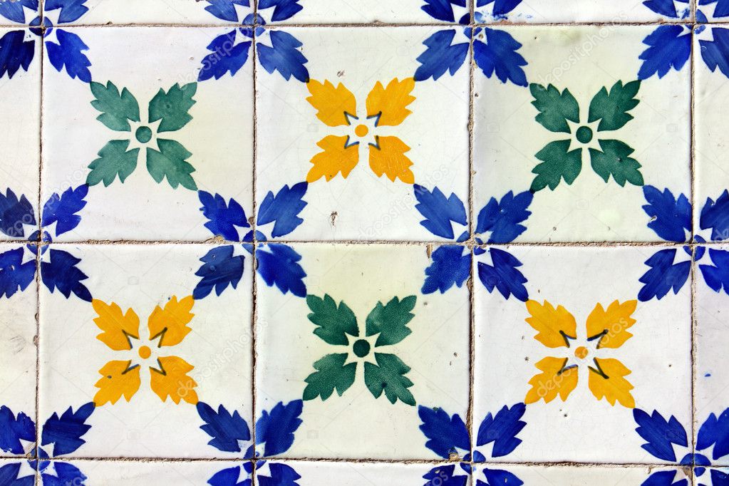 Detail of some typical portuguese tiles at Lisbon