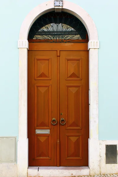 รายละเอียดของประตูเก่าที่ลิสบอน โปรตุเกส — ภาพถ่ายสต็อก