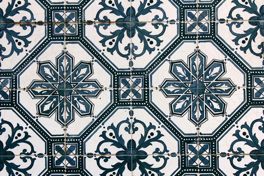 Detail of some typical portuguese tiles at Lisbon