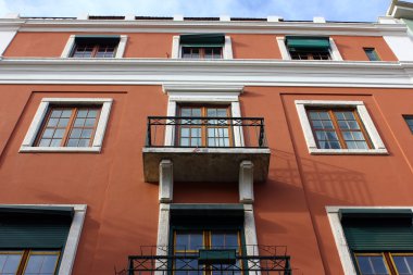 Lizbon, Portekiz 'deki eski bir binanın detayları