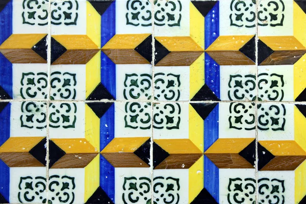 Detail of some typical portuguese tiles (azulejos) at Lisbon — Stock Photo, Image