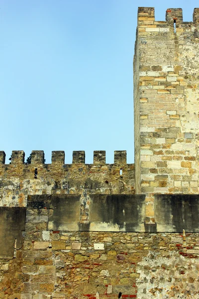 Detalhe do Castelo de São Jorge em Lisboa, Portugal — Fotografia de Stock