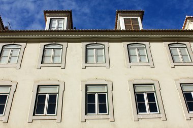 Lizbon, Portekiz 'deki eski bir binanın detayları