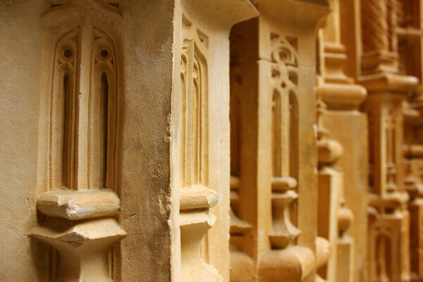 Detail of a column at the Batalha Monastery, Portugal