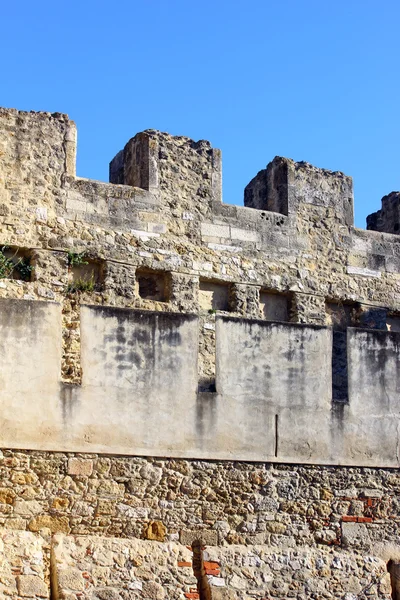 Detalj av slottet saint george i Lissabon, portugal — Stockfoto