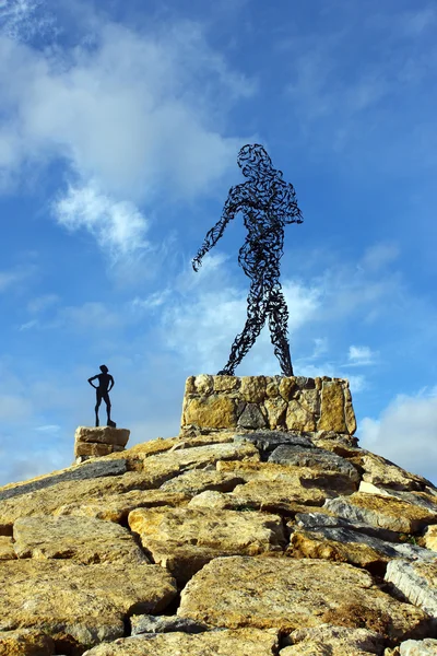 Mulher e Homem Estátua de Ferro — Fotografia de Stock