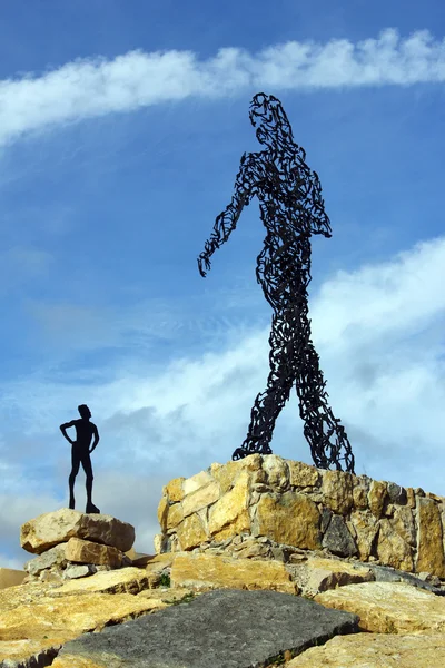 Mulher e Homem Estátua de Ferro — Fotografia de Stock