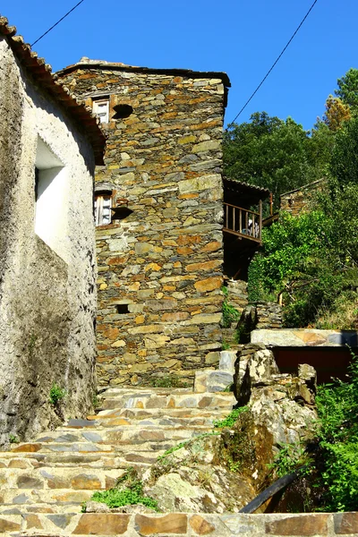 Detalhe de uma antiga casa de xisto — Fotografia de Stock