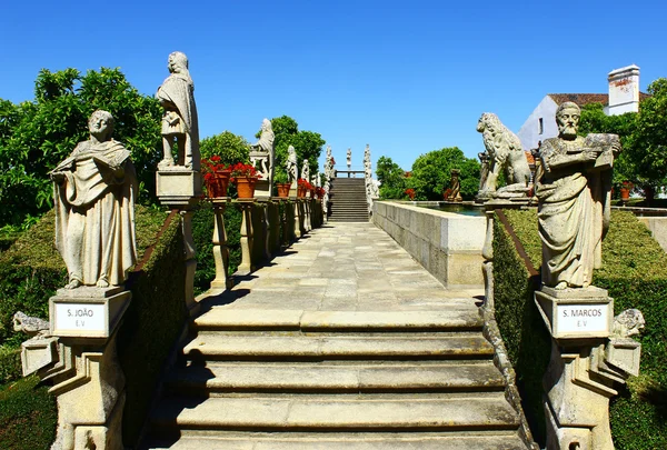 Schodiště se sochami portugalských králů, castelo branco, portu — Stock fotografie