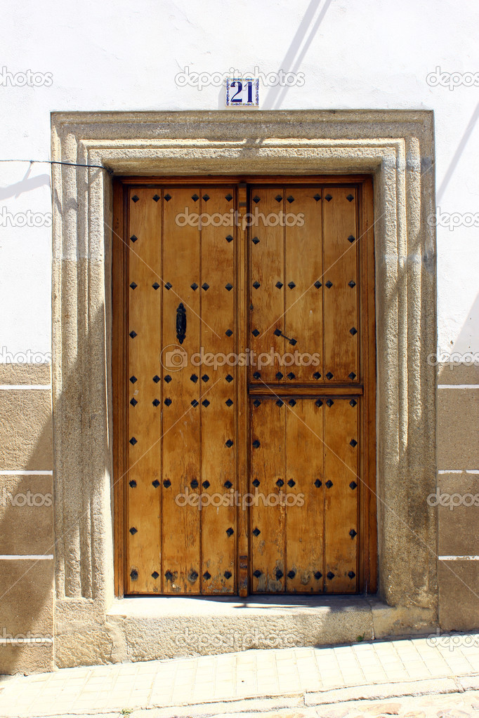 Detail of a door at Alcantara, Spain