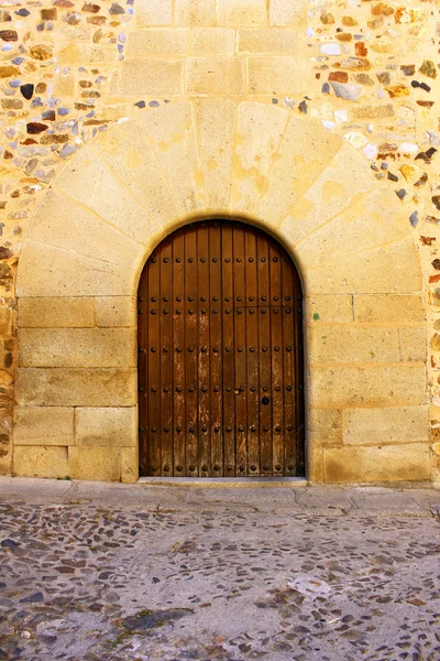 Detalj av en dörr på caceres, Spanien — Stockfoto