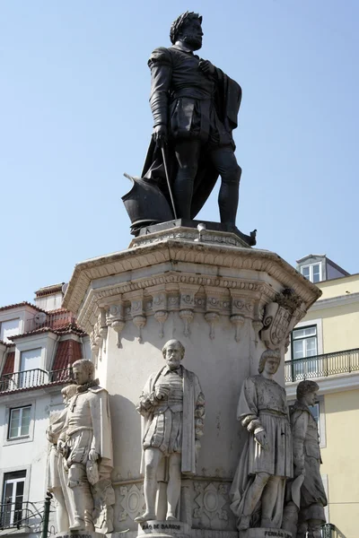 Estátua de Camões, Lisboa, Portugal — Fotografia de Stock