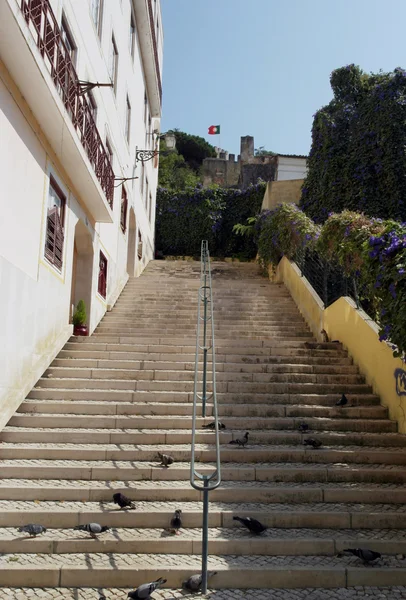 Kamenné schody, Lisabon, Portugalsko — Stock fotografie