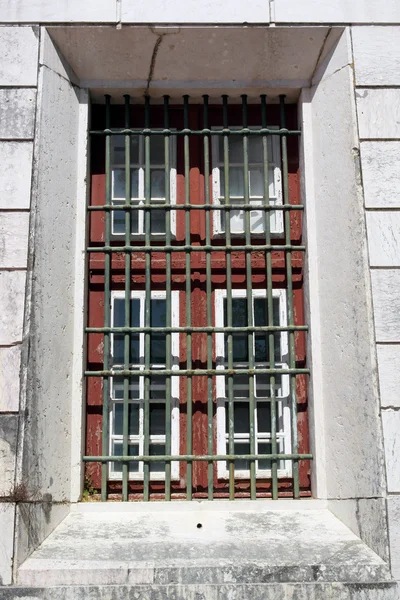 Detail of a window at the Mafra National Palace, Mafra, Portugal — Stock Photo, Image