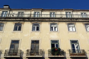 detay eski bina, Lizbon, Portekiz