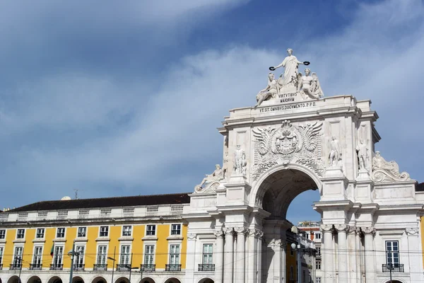 Augusta straat boog, Lissabon, portugal — Stockfoto