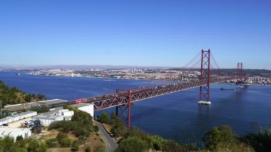 The 25 de Abril Bridge is a suspension bridge connecting the city of Lisbon, capital
