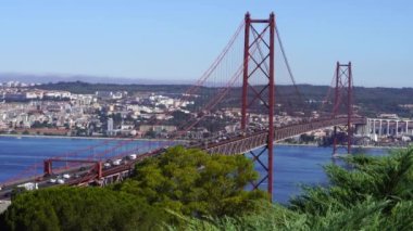 The 25 de Abril Bridge is a suspension bridge connecting the city of Lisbon, capital