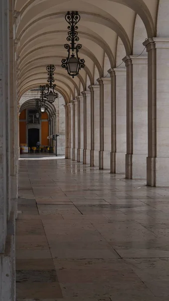 Belangrijkste Stad Van Hoofdstad Portugal Het Handelsplein Lissabon — Stockfoto