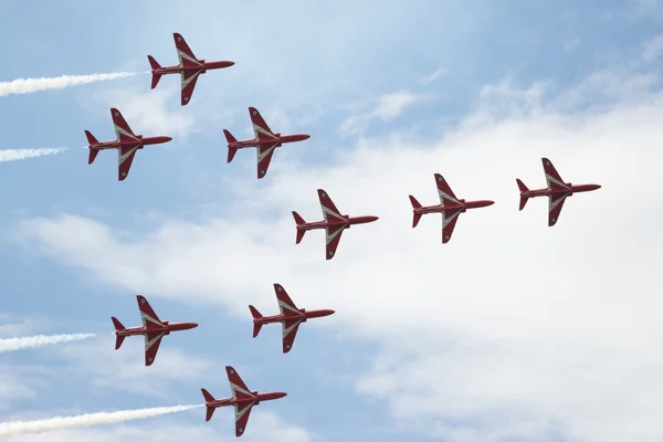 Hawk T1 jet aircrafts on air show — Stock Photo, Image