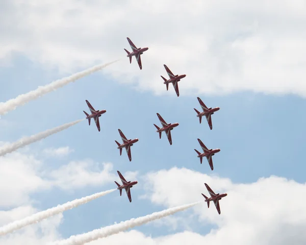 Hawk T1 jet aircrafts on air show — Stock Photo, Image