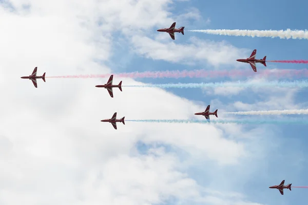 Hawk T1 jet aircrafts on air show — Stock Photo, Image